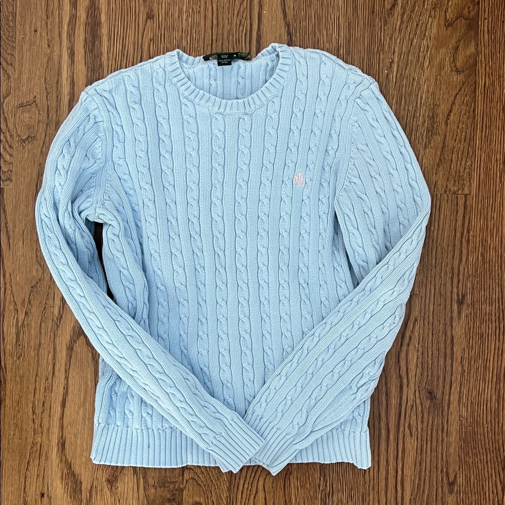 Polo by Ralph Lauren Light Blue Cable Knit Sweater